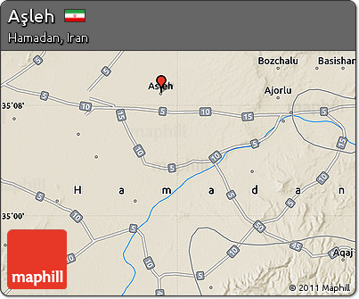 Shaded Relief Map of Aşleh