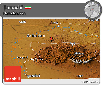 Physical Panoramic Map of Ţamachī