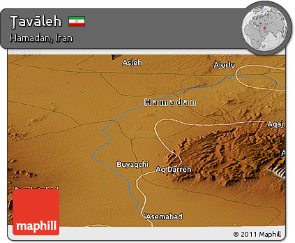 Physical Panoramic Map of Ţavāleh
