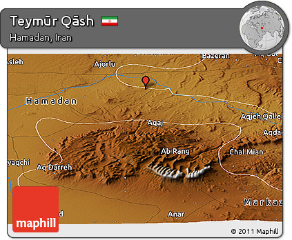 Physical Panoramic Map of Teymūr Qāsh