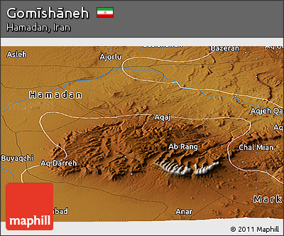 Physical Panoramic Map of Gomīshāneh