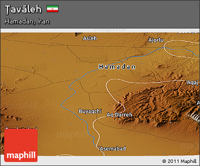 Physical Panoramic Map of Ţavāleh