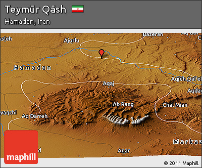 Physical Panoramic Map of Teymūr Qāsh