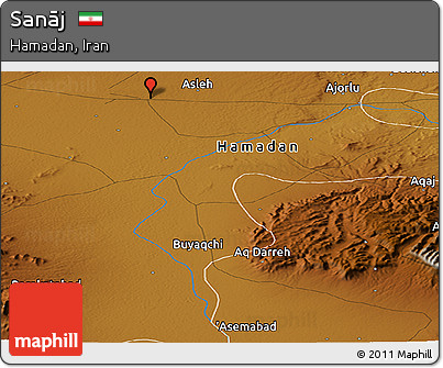 Physical Panoramic Map of Sanāj