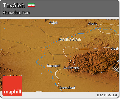 Physical Panoramic Map of Ţavāleh