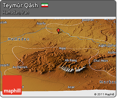 Physical Panoramic Map of Teymūr Qāsh