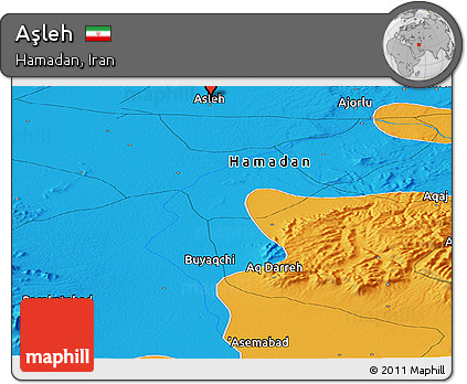 Political Panoramic Map of Aşleh
