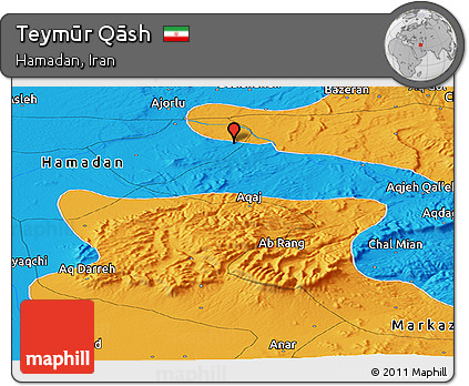 Political Panoramic Map of Teymūr Qāsh