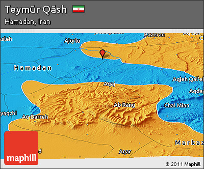 Political Panoramic Map of Teymūr Qāsh