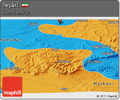 Political Panoramic Map of Ḩeşārī