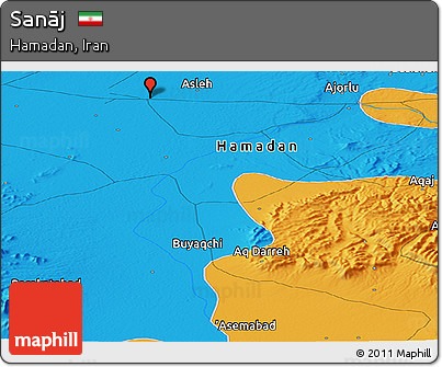 Political Panoramic Map of Sanāj