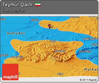 Political Panoramic Map of Teymūr Qāsh