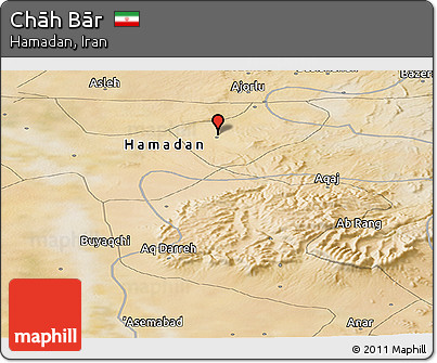 Satellite Panoramic Map of Chāh Bār