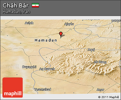 Satellite Panoramic Map of Chāh Bār