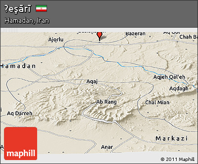 Shaded Relief Panoramic Map of Ḩeşārī