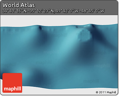 Satellite 3D Map of the Area around 34° 56' 49" N, 49° 13' 30" W