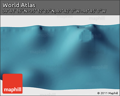 Satellite 3D Map of the Area around 34° 56' 49" N, 49° 13' 30" W