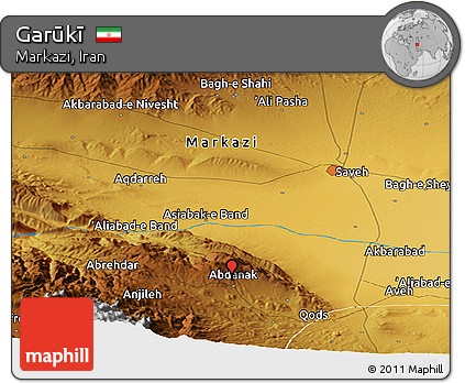 Physical Panoramic Map of Garūkī