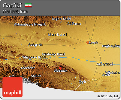 Physical Panoramic Map of Garūkī