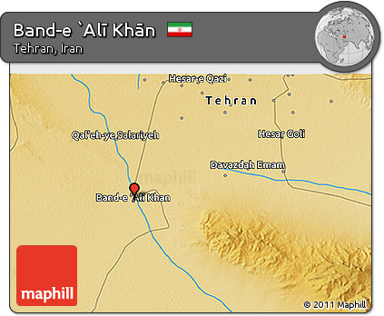 Physical 3D Map of Band-e `Alī Khān