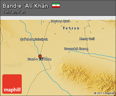 Physical 3D Map of Band-e `Alī Khān