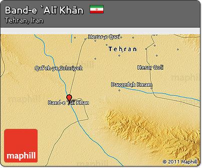 Physical 3D Map of Band-e `Alī Khān