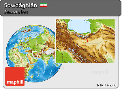 Physical Location Map of Sowdāghlān