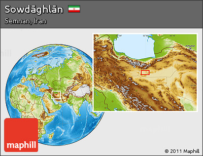 Physical Location Map of Sowdāghlān