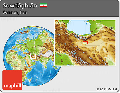 Physical Location Map of Sowdāghlān