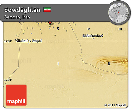 Physical Map of Sowdāghlān