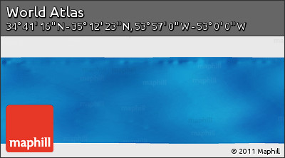 Physical Panoramic Map of the Area around 34° 56' 49" N, 53° 28' 30" W