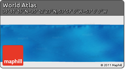 Shaded Relief Panoramic Map of the Area around 34° 56' 49" N, 53° 28' 30" W