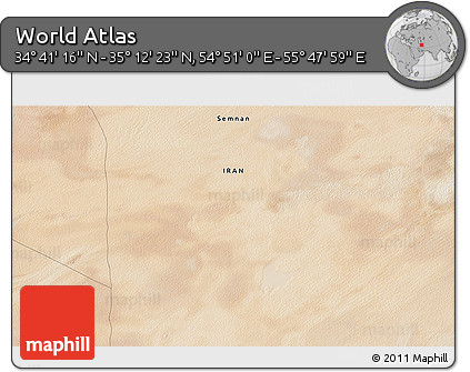 Satellite 3D Map of the Area around 34° 56' 49" N, 55° 19' 30" E