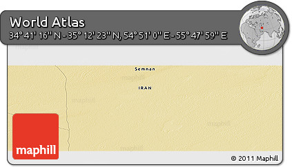 Physical Panoramic Map of the Area around 34° 56' 49" N, 55° 19' 30" E