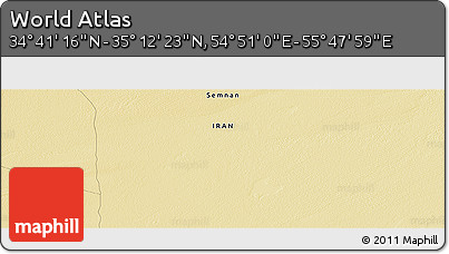 Physical Panoramic Map of the Area around 34° 56' 49" N, 55° 19' 30" E