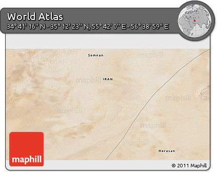 Satellite 3D Map of the Area around 34° 56' 49" N, 56° 10' 29" E