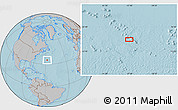 Gray Location Map of the area around 34° 56' 49" N, 57° 43' 30" W, hill shading