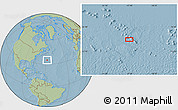 Savanna Style Location Map of the area around 34° 56' 49" N, 57° 43' 30" W, hill shading
