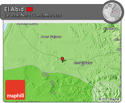 Political 3D Map of El Abid