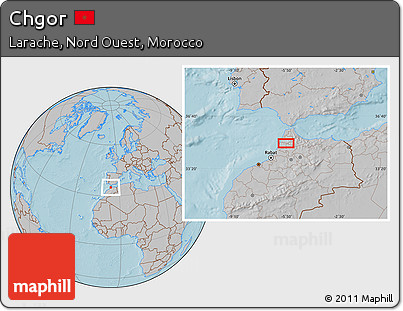 Gray Location Map of Chgor, hill shading