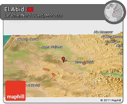 Satellite Panoramic Map of El Abid