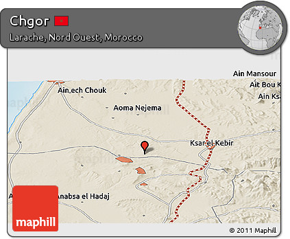 Shaded Relief Panoramic Map of Chgor