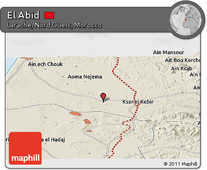Shaded Relief Panoramic Map of El Abid