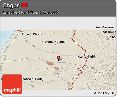 Shaded Relief Panoramic Map of Chgor