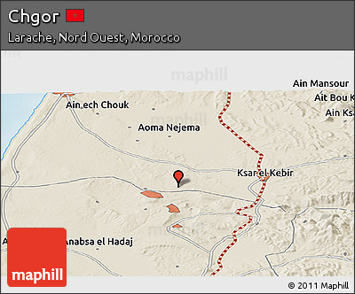 Shaded Relief Panoramic Map of Chgor