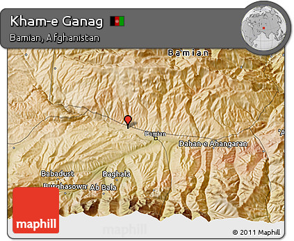 Satellite 3D Map of Kham-e Ganag