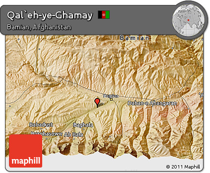 Satellite 3D Map of Qal`eh-ye-Ghamay