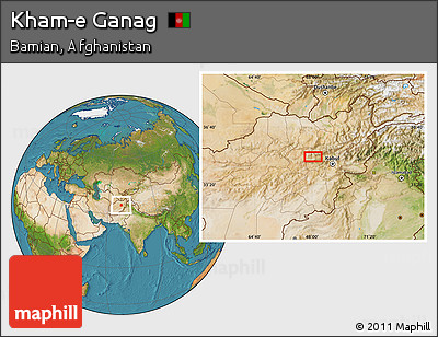 Satellite Location Map of Kham-e Ganag