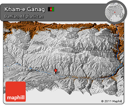 Physical Panoramic Map of Kham-e Ganag