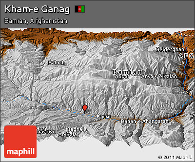 Physical Panoramic Map of Kham-e Ganag
